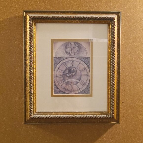 Beautiful rustic gold themed wood framed picture w/ glass front - Picture 3 of 4